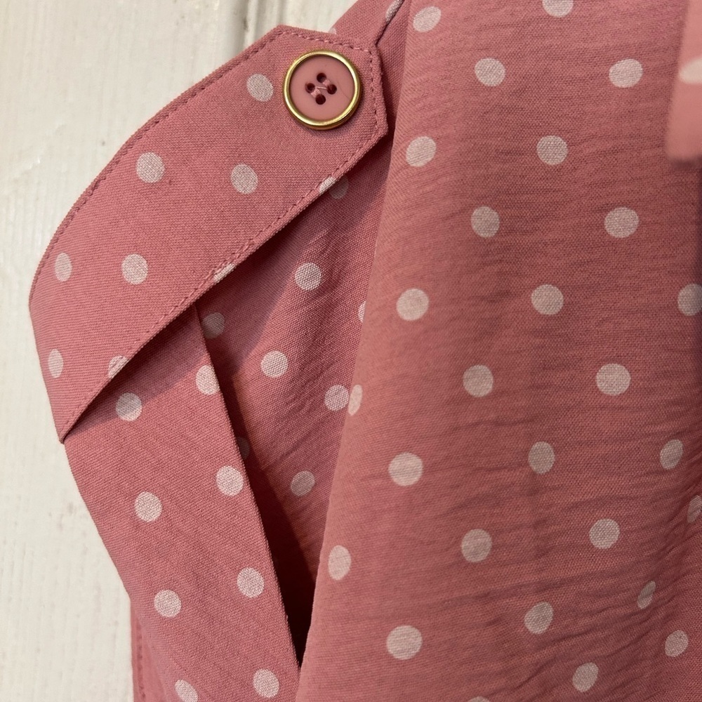 NWOT NYCC Pink With White Polka Dots Top - Picture 5 of 7